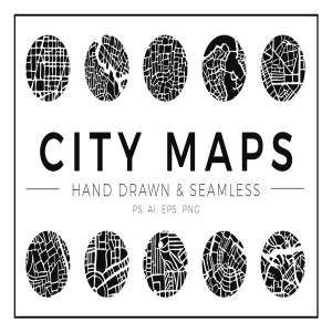 抽象城市地图纹理素材包 Abstract City Map Patterns