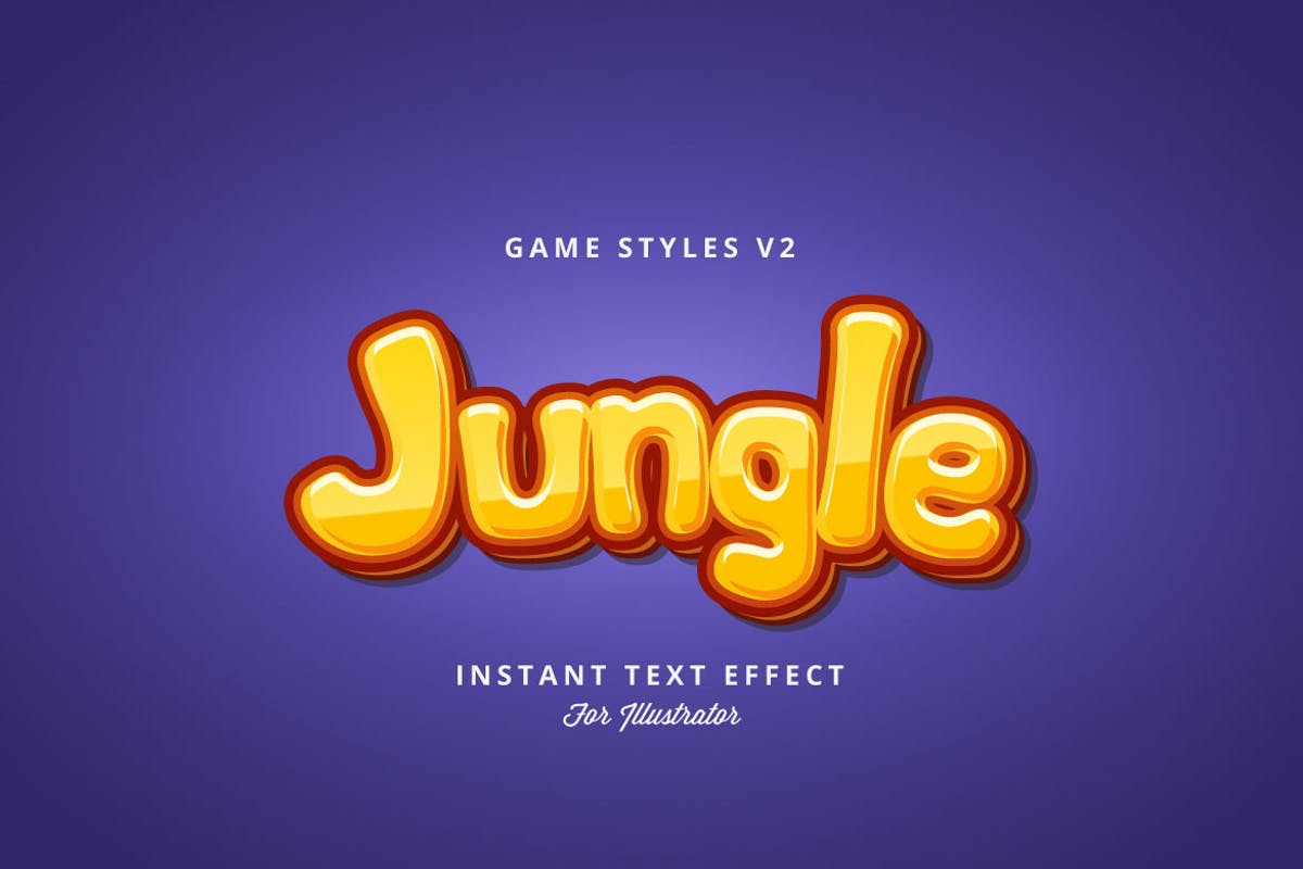 创意游戏字体设计特效AI图层样式v2 Game Styles for Illustrator V2