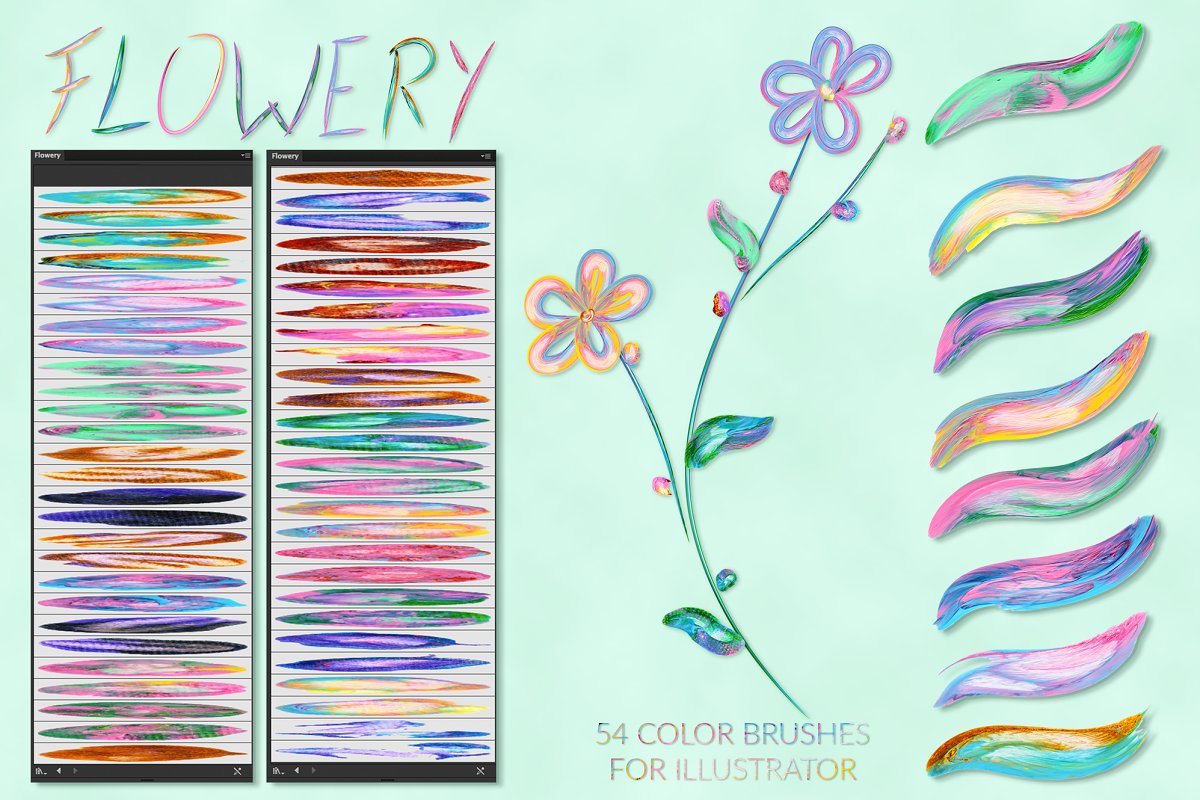 插画家的数字绘画艺术绚丽多彩画笔