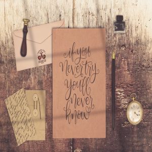 复古牛皮纸质用品样机模板 Vintage Script Scene Creator