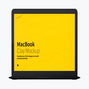 MacBook笔记本电脑Web网页界面设计效果图前视图样机 Clay MacBook Mockup, Front View插图5