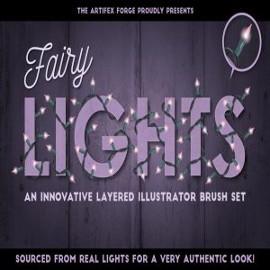 童话灯饰效果设计AI笔刷 Fairy Light Brushes插图1