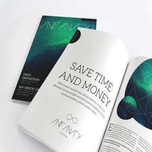 A4杂志封面＆内页排版印刷效果图样机02 A4 Magazine Mockup for Spread Page & Cover 02