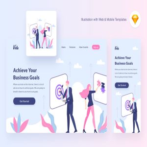 项目计划网站矢量插画设计素材[SKETCH&SVG] Vela mission illustration (Sketch, SVG)