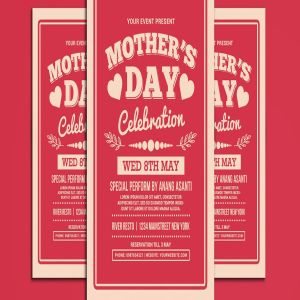 母亲节爱心庆祝活动海报传单设计