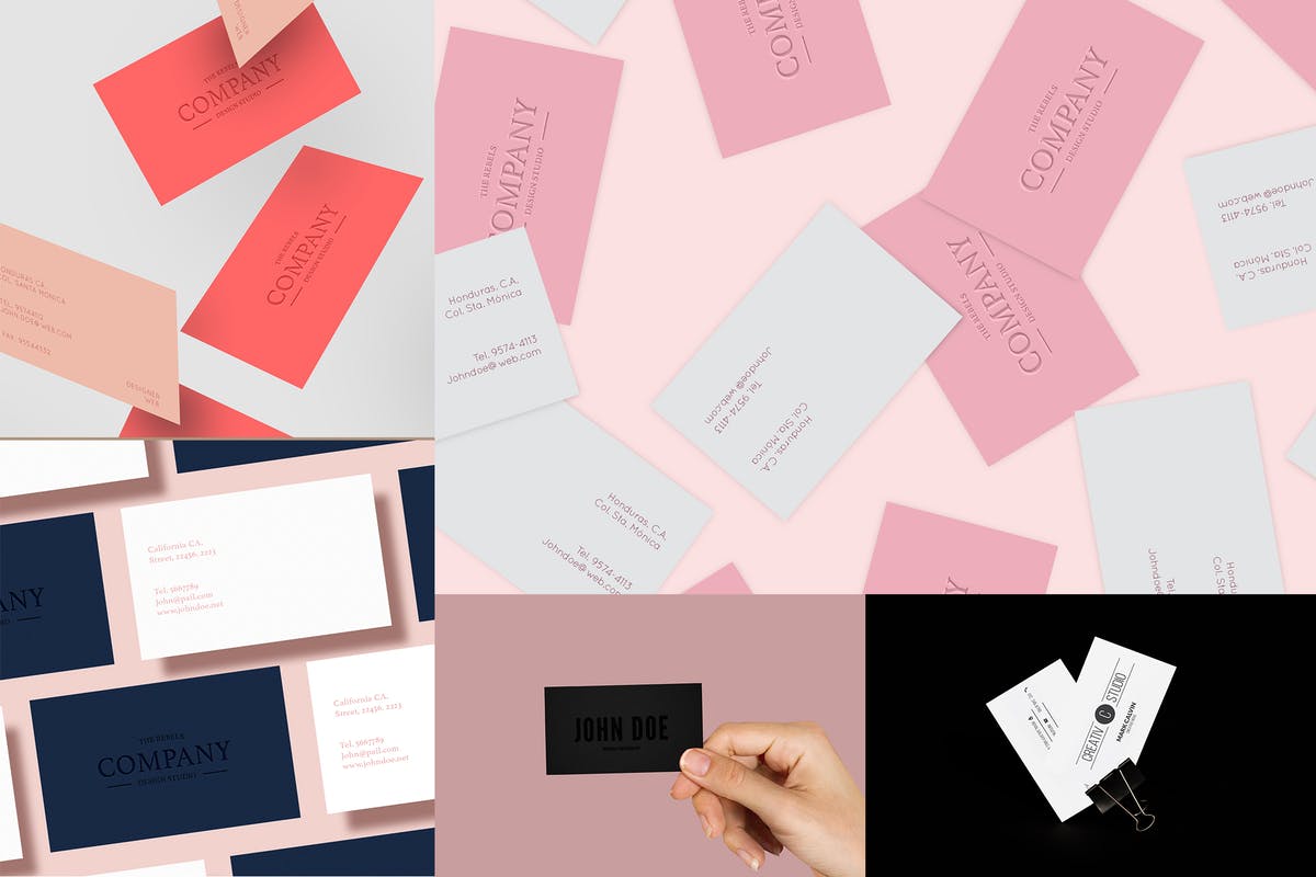 5款企业名片样机模板v01 5 Business Card Mock Up Pack Vol 01