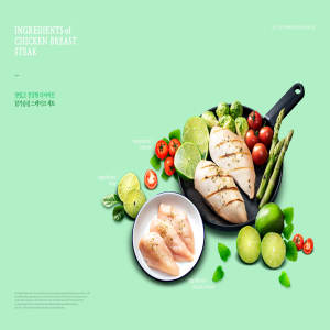 美味健康的鸡胸肉排套餐美食促销海报psd模板