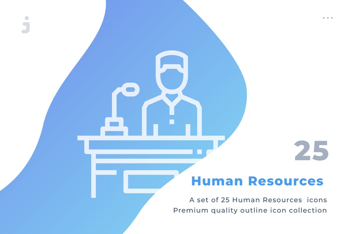 25枚人力资源线条图标素材 25 Human Resources icon set