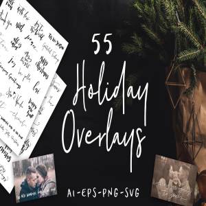 55款手写字母节日主题叠层 55 Hand Lettered Holiday Overlays插图1