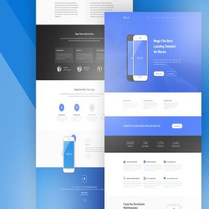 极简主义APP应用产品着陆页设计UI模板 Mega – Landing Page