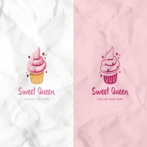 甜点雪糕品牌Logo模板 Sweet Queen Logo Template插图3