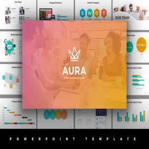 企业SWOT分析企业介绍PPT幻灯片模板下载 Aura Powerpoint Template