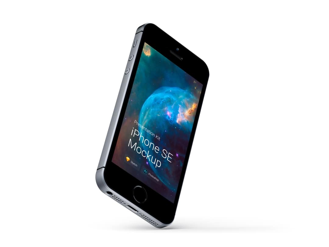 超级主流桌面&移动设备样机系列：iPhone SE 智能手机样机 [兼容PS,Sketch;共3.13GB]