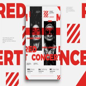 独奏歌手演唱会人物海报传单设计模板 Solo singer Flyer