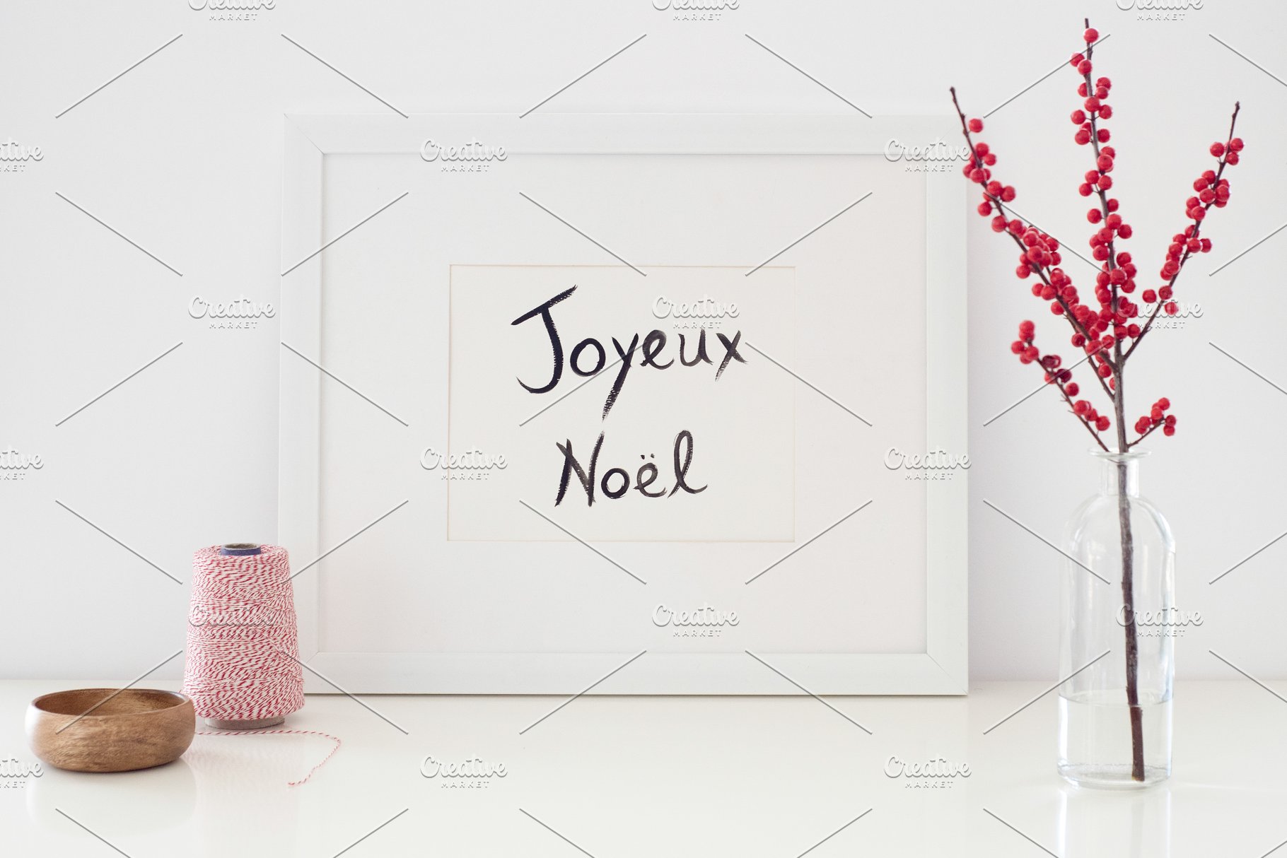 圣诞氛围相框画框样机 Christmas Frame | PSD Mockup