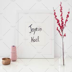 圣诞氛围相框画框样机 Christmas Frame | PSD Mockup