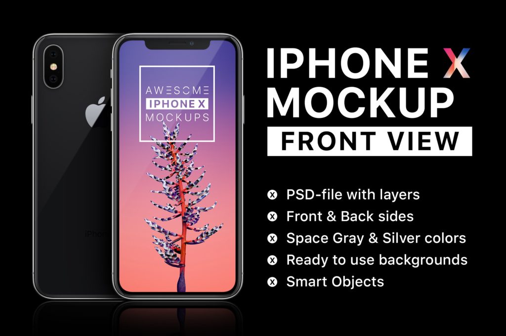 漂亮的高品质苹果iPhone X Mockups打包下载[psd]