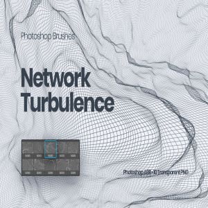 抽象网络信号波纹图案PS笔刷 Network Turbulence Photoshop Brushes