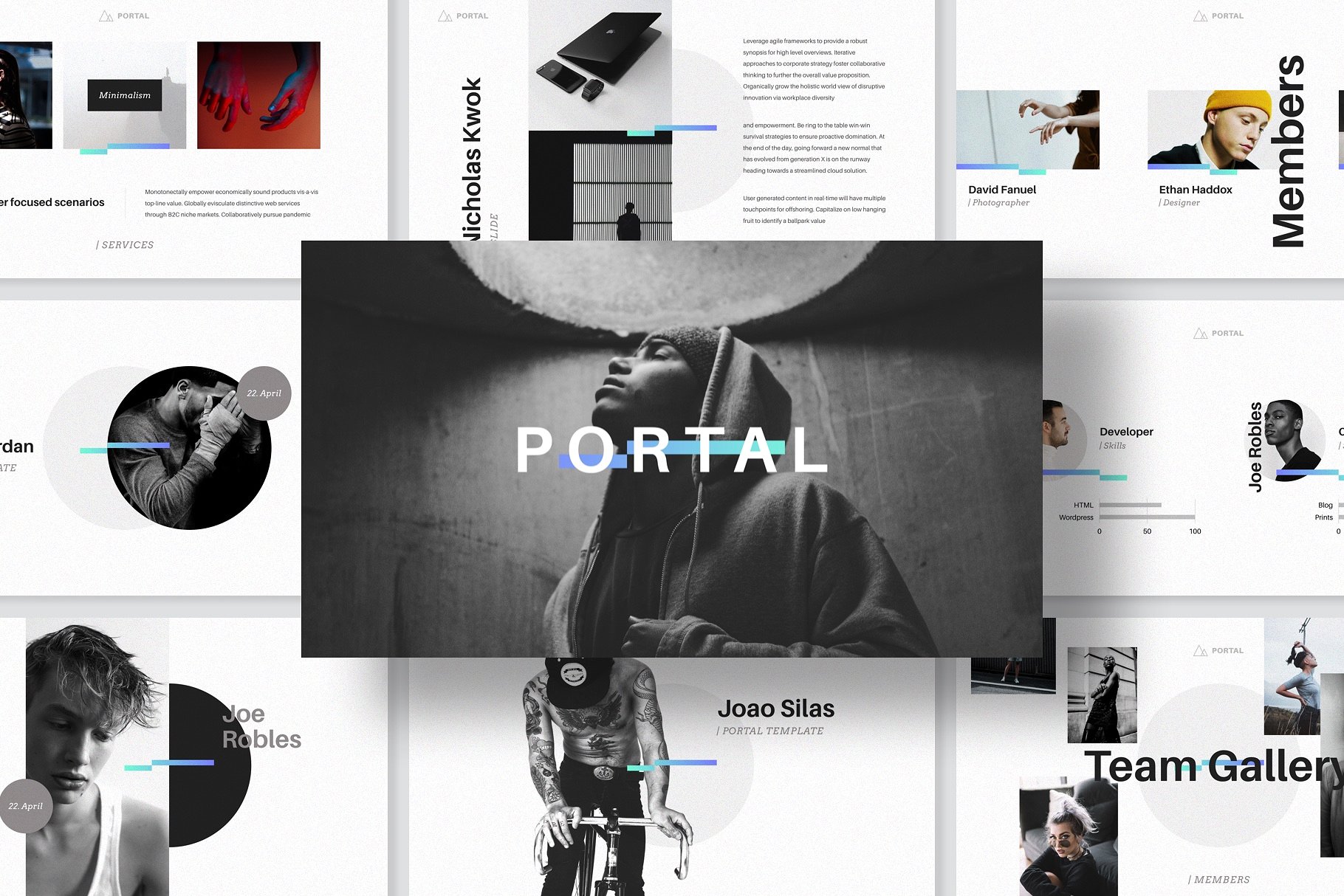 120+ 页时尚大方 Keynote 幻灯片模板 PORTAL Keynote Presentation Template