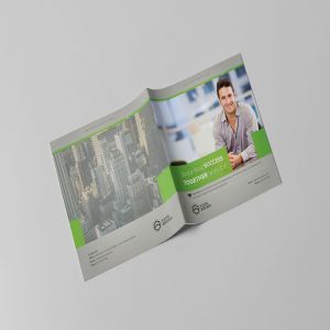 企业宣传精装画册版式设计INDD模板下载 Light Business Square Brochure