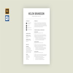 Less is More设计理念个人简历设计模板v2 Resume Template V.2