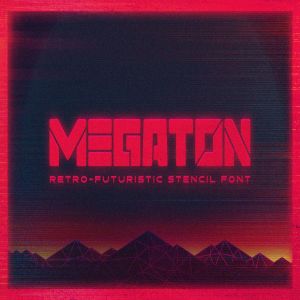 复古未来主义无衬线英文字体 Megaton