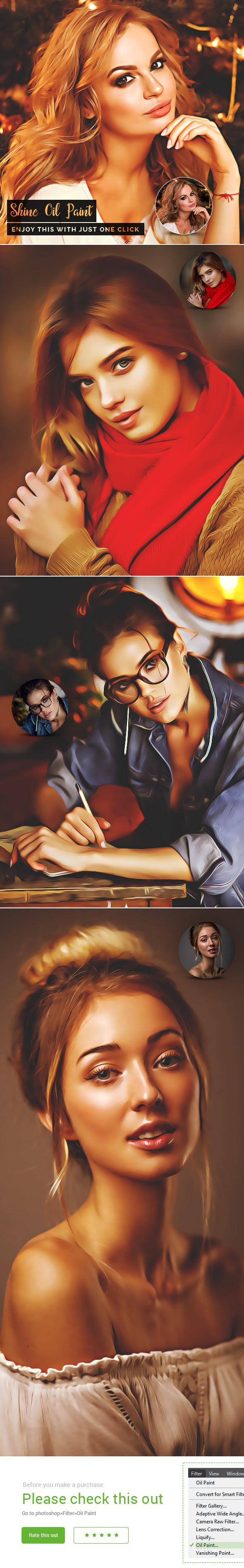 光泽油画颜料卡通艺术效果ps动作下载 Shine Oil Paint