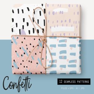 浪漫甜蜜糖果风格图案背景素材 Confetti Style Patterns