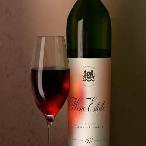 荷兰风葡萄酒酒瓶和玻璃杯样机 Bottle and Glass Mock-up Dutch Style