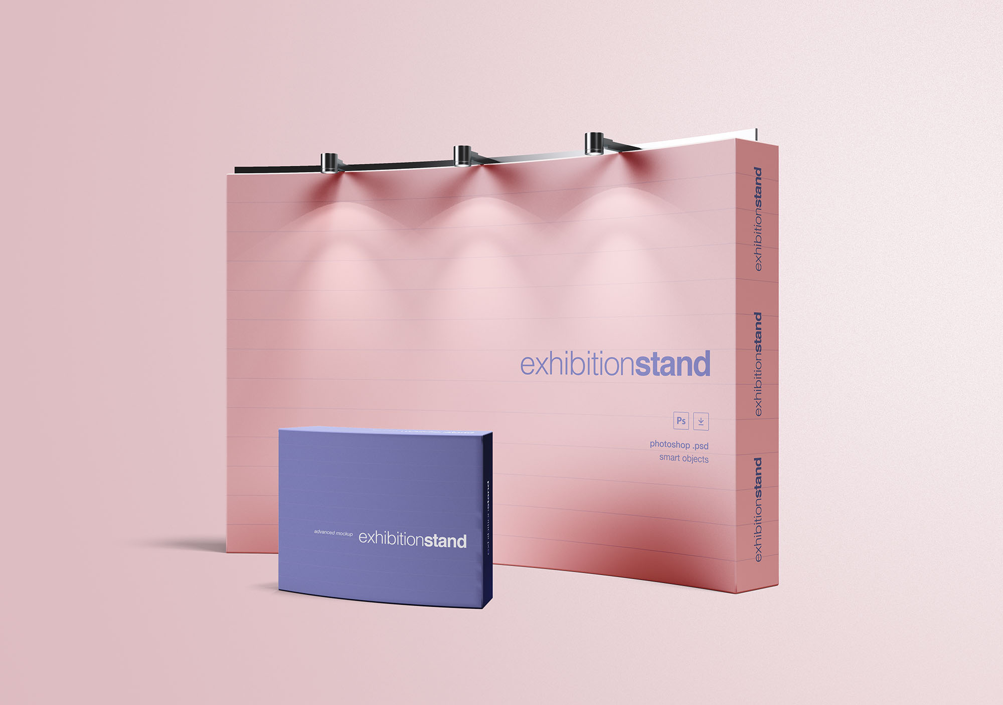 简易品牌展台设计效果图样机模板 Simple Exhibition Stand Mockup