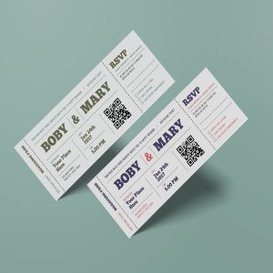 婚礼婚宴邀请入场券设计模板 Wedding Invitation Ticket