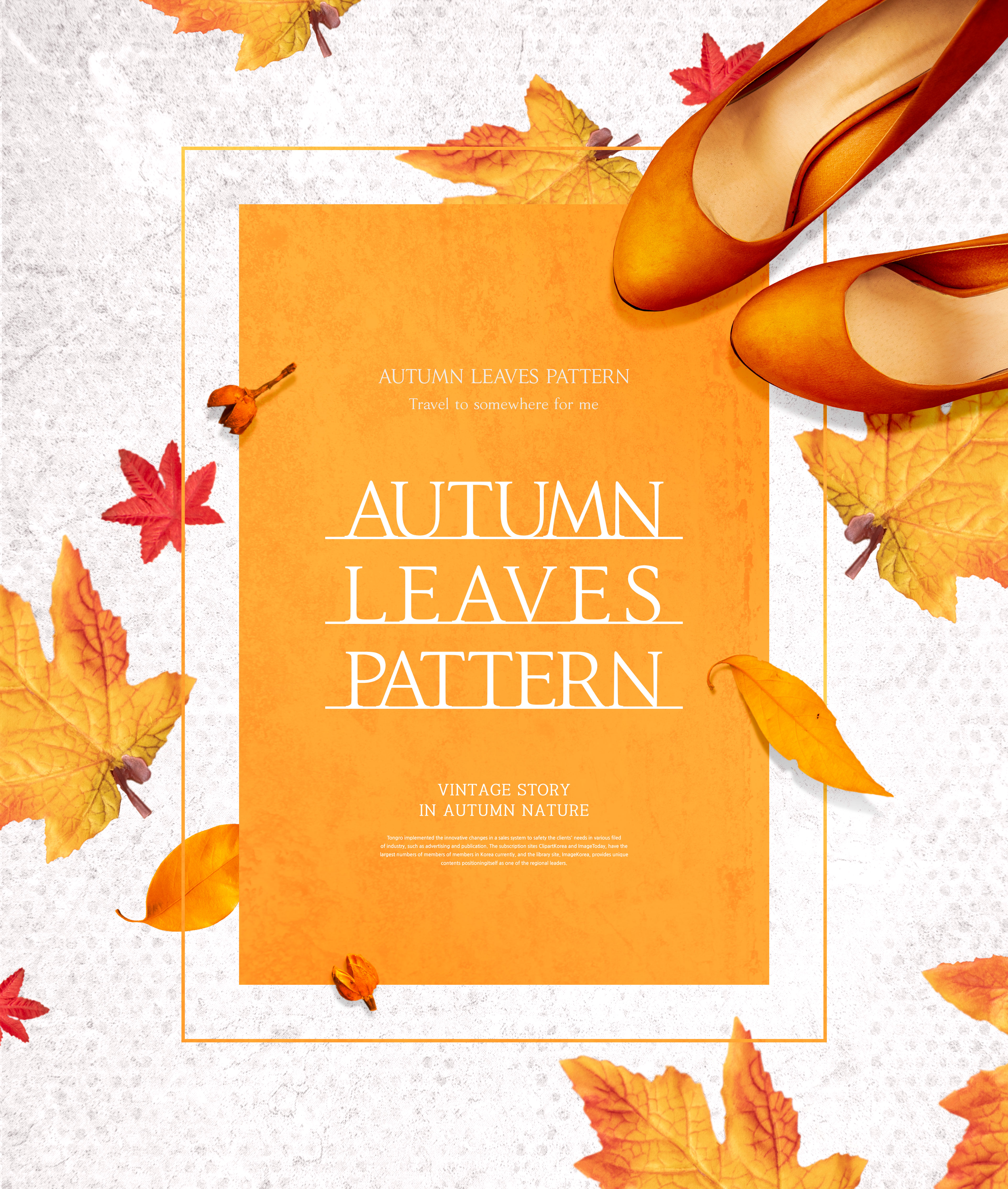 秋季落叶元素海报设计模板