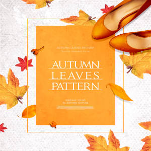 秋季落叶元素海报设计模板