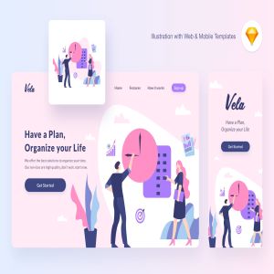 项目管理主题概念插画设计素材[SKETCH&SVG] Vela planning illustration (Sketch, SVG)