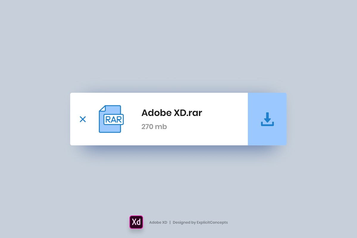 网站下载小部件设计XD素材 Download Widget – Adobe XD