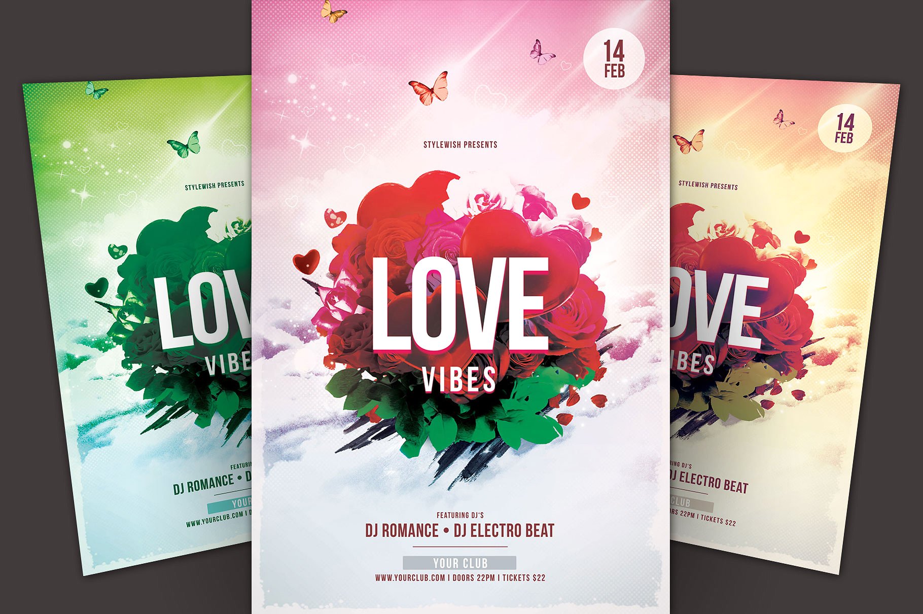爱之共鸣音乐派对传单模板 Love Vibes Flyer Template