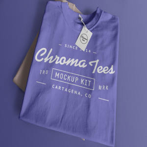 T恤印花设计折叠效果样机01 Folded T-Shirts Mockup 01