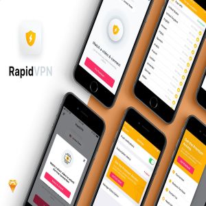 加密隐私VPN网络APP应用UI套件 RapidVPN Mobile UI Concept