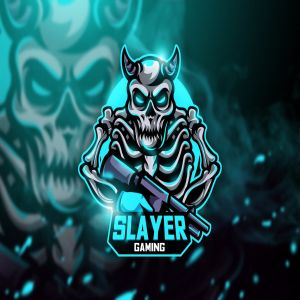 杀手骷髅游戏竞技俱乐部战队队徽Logo模板 Slayer Gaming – Mascot & Esport Logo