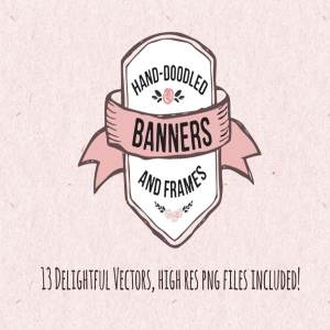 手绘Banner横幅和框架 Hand-Doodled Banners & Frames