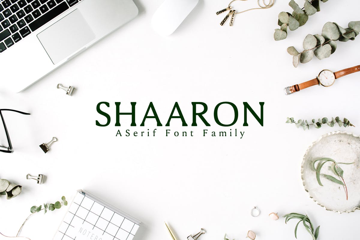 极简优雅风格衬线字体家族 Shaaron A New Serif Font Family