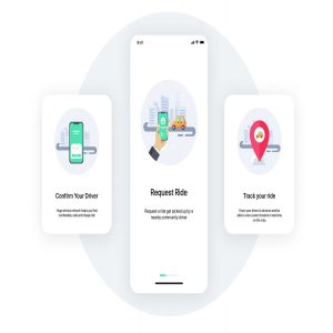 出租车打车软件APP启动界面概念插画 3 Onboarding screens concept for Taxi apps.