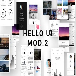 多用途手机应用 UI 套件 Hello UI Kit Mod. 2 [for Sketch]
