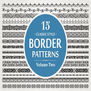 15款经典矢量边框图案花纹v2 15 Vector Border Patterns Classic Style Volume 2