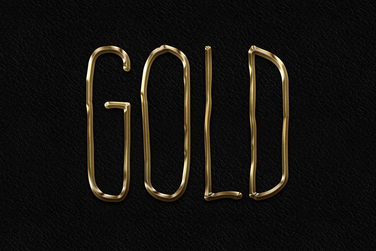 3D金属黄金字体特效PS字体样式 Metal Layer Styles – Photoshop Gold Text Effect