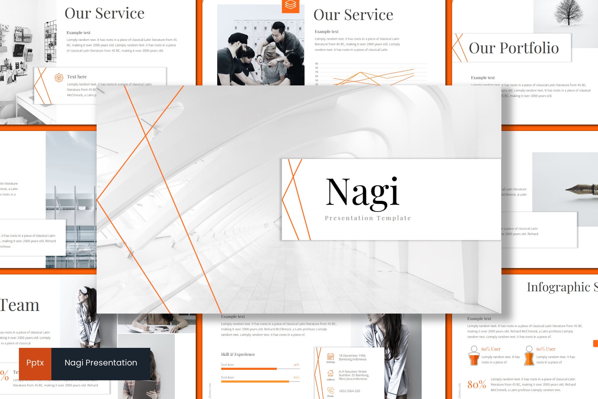 产品设计公司业务介绍PPT幻灯片模板 Nagi – Powerpoint Template