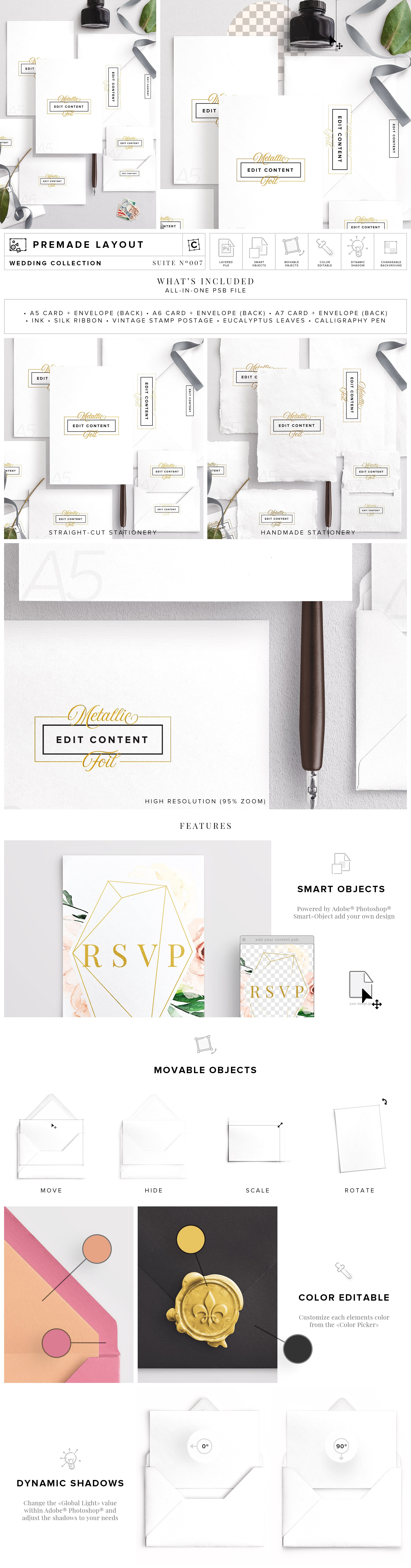 婚礼设计物料样机模板合集 Wedding Suite Mockup Scene