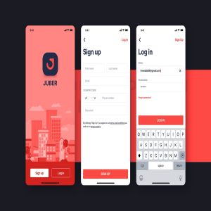 网约车APP应用UI设计之登录验证界面设计模板 Car Booking UI mobile concept – Authentication
