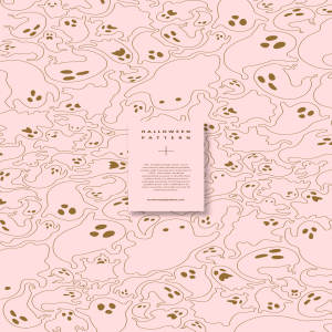 万圣节幽灵元素背景图案psd素材