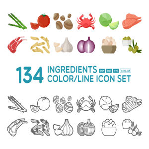 蔬菜线型图标套装下载[SVG]